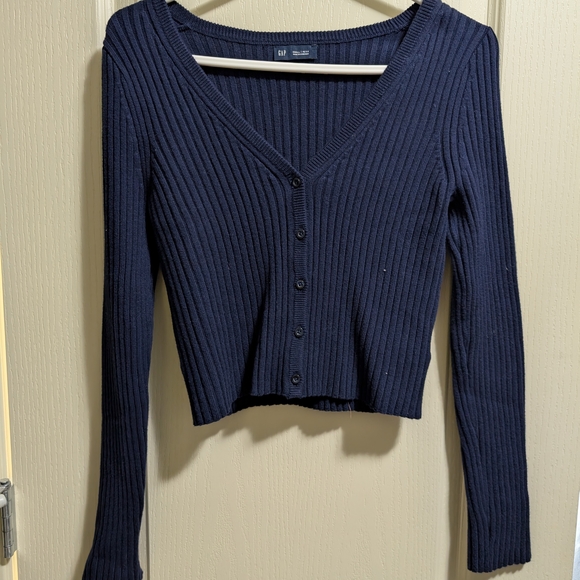 GAP Dark Blue Ribbed Cardigan - Picture 1 of 5